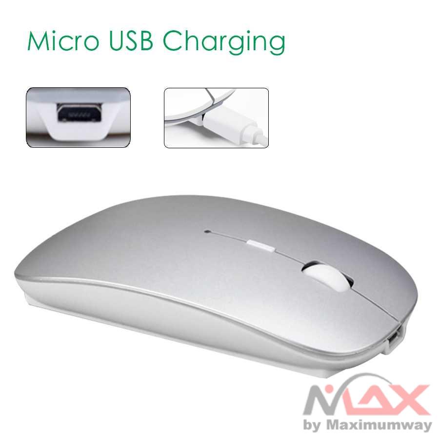 Mouse Wireless 2.4G Rechargeable - HS-09 Warna Silver