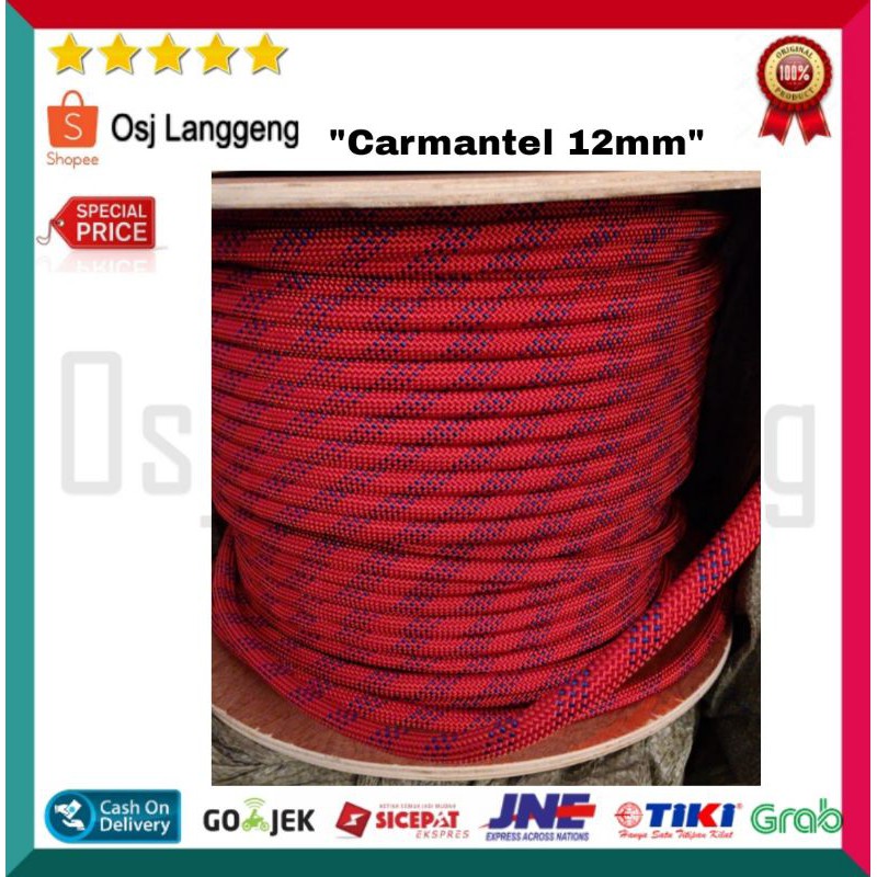 Tali Carmantel 12 mm x 200 meter Red And White