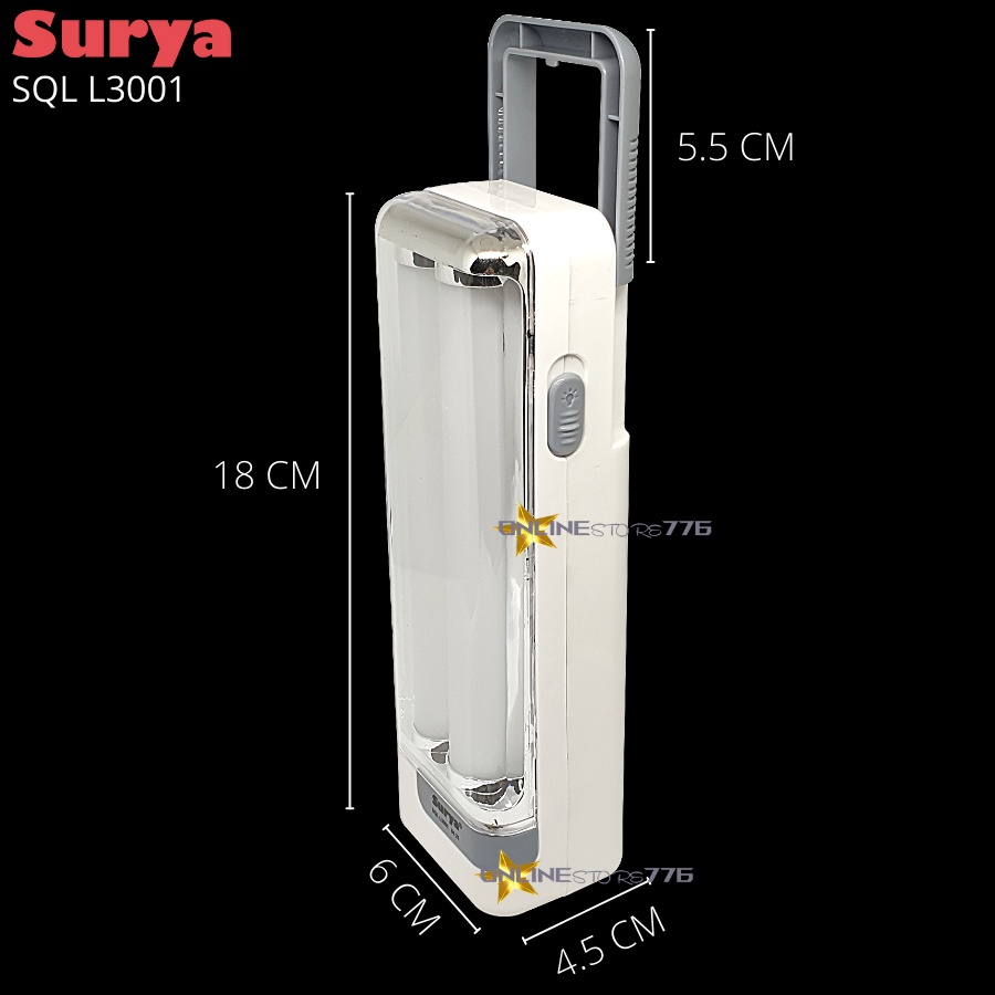 LAMPU EMERGENCY SURYA SQL L3001 / LAMPU DARURAT SURYA SQL L3001 / RECHARGEABLE