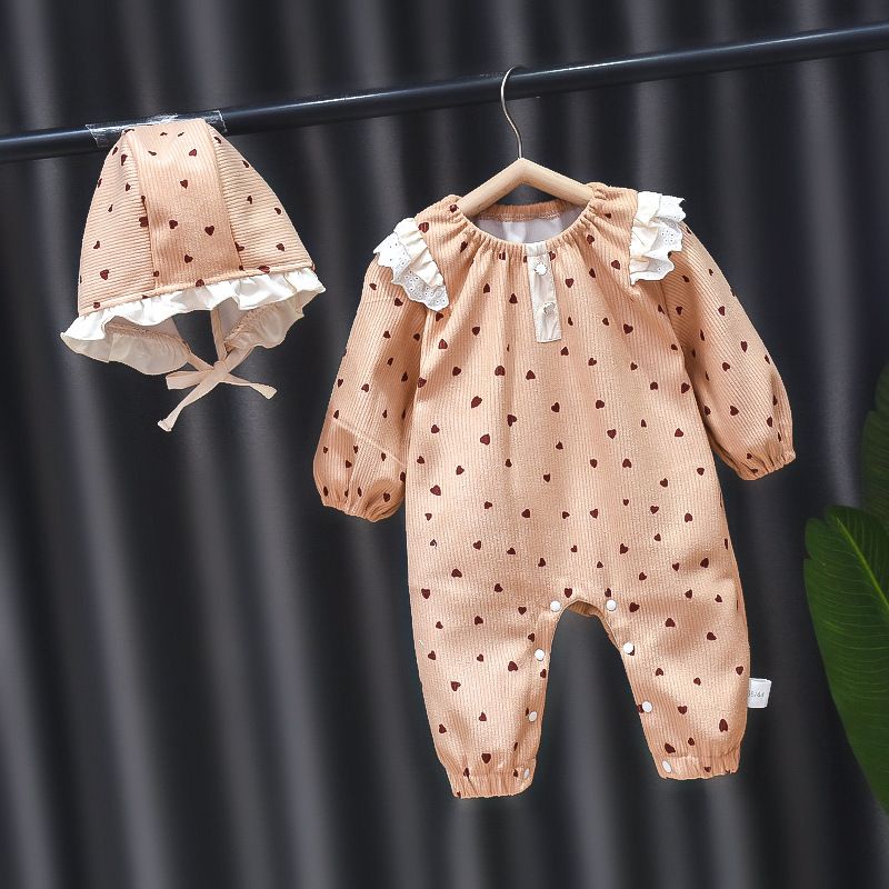 Jumpsuit Polkadot dan Topi / Overall Bayi / Jumper Newborn / Jumpsuit Bayi Lucu / Jumper Bayi Laki Laki / Jumper Bayi Perempuan / Jumpsuit Bayi Lucu