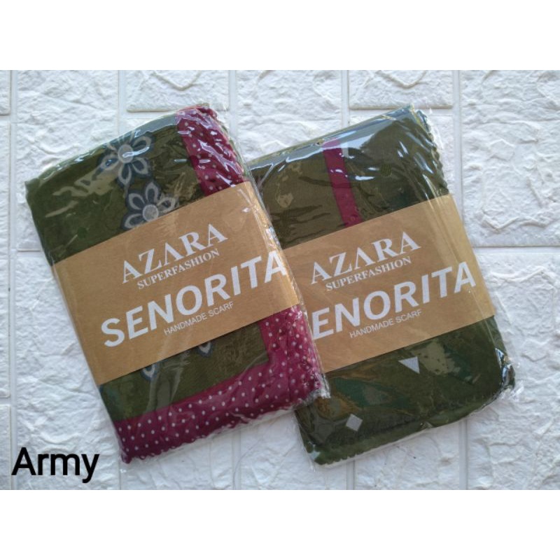 (original Azara) segi empat SENORITA MOTIF LC •• hijab segi empat Motif-Army