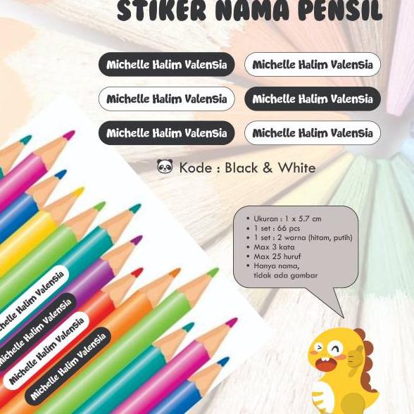 

Best Produk F8WDE [SUPER MURAH] Stiker Nama Pensil / Label nama Pensil Waterproof 58 Jual