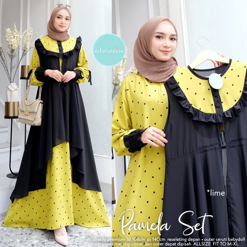 HIJAB DRESS MAXY PAMELA SET ORIGINAL By EDELWEISS