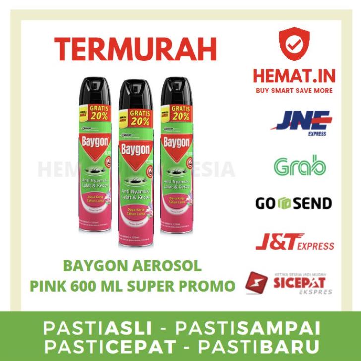 BAYGON 675 ML 675ML 600 ML 600ML 75 AEROSOL PEMBASMI SERANGGA BAYGON SEMPROT HIT TERMURAH GRATIS ONG