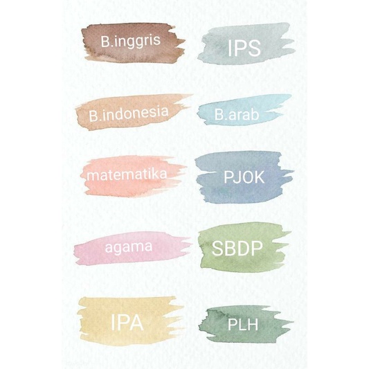 

stiker daftar pelajaran isi 10 bisa custom
