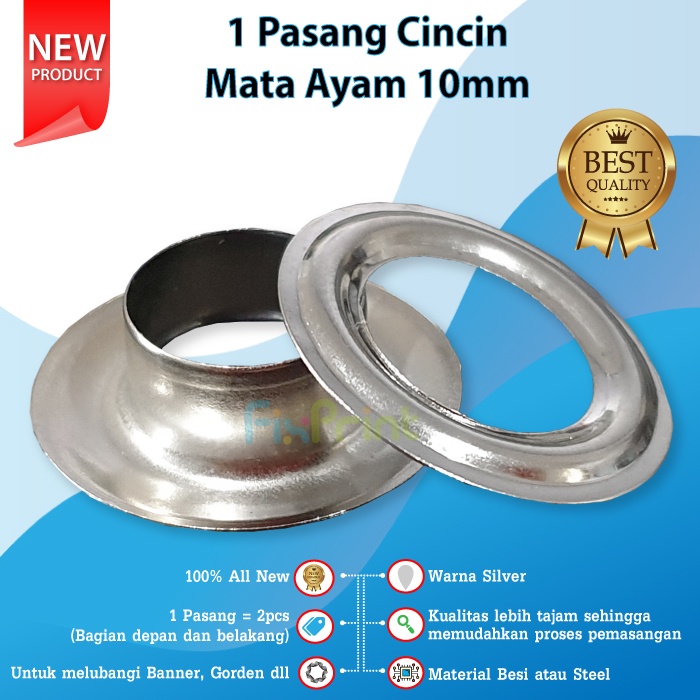 Ring Mata Ayam Diameter 10 mm Cincin Pelubang Spanduk Baner 10mm