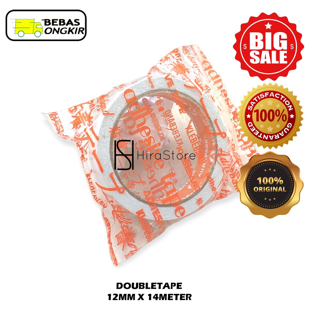 

Double Tape 12 mm x 14 meter premium quaity / dobel tip / doubel tip