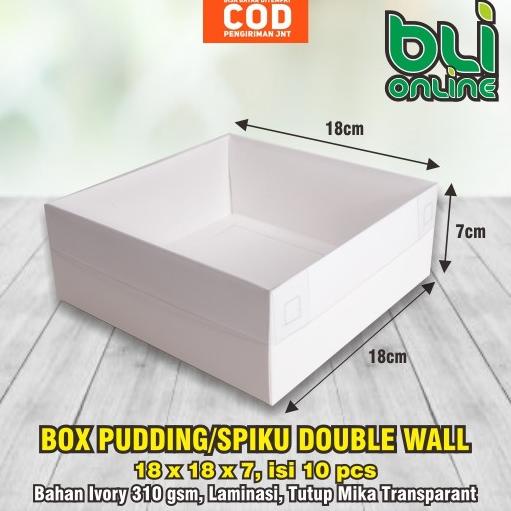 

Box Pudding 18x18x7 isi 10pcs / Kardus Spiku / kotak kue / double wall