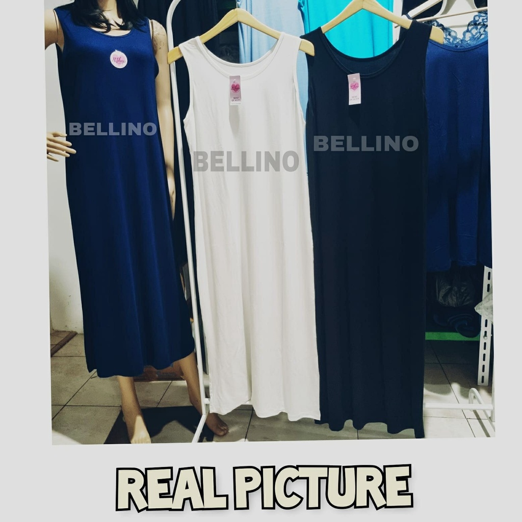 Inner Kaos Oblong Wanita Manset Lekbong Panjang Dalaman Gamis Dress Longdress Wanita Muat Jumbo Super Soft Premium Singlet Tanktop Terusan Panjang Tanpa Lengan Lekbong Bahan Adem Muat Besar