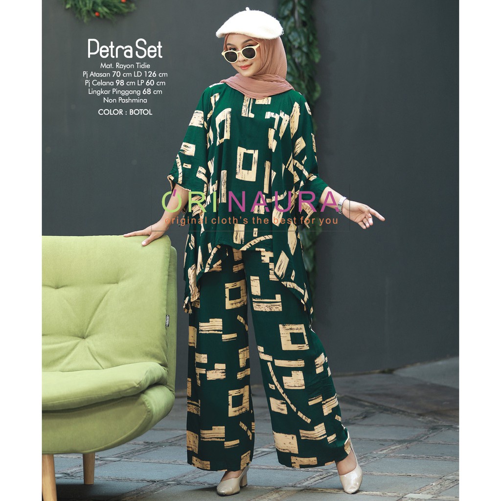 Petra Set Jumbo - One Set Jumbo Waka Waka  Setelan Wanita Rayon Premium Set Celana Panjang Tie Dye Kekinian LD 130 cm