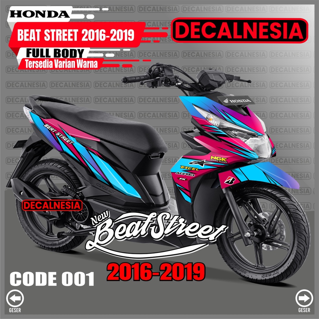 Decal Sticker Beat Street 2018 2019 Old Full Body Motor Honda Stiker Beat Street 2016 2017 Modifikas