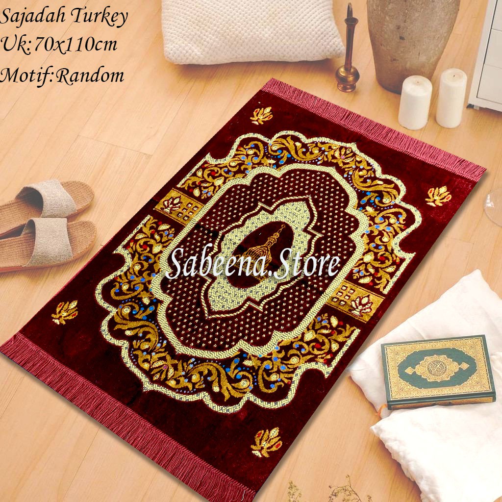 Sajadah Turkey Bulu Termurah Ukuran Besar Terbaru - Sejadah Turki Tebal Super Bisa COD Perlengkapan Sholat By Sabeena.Store