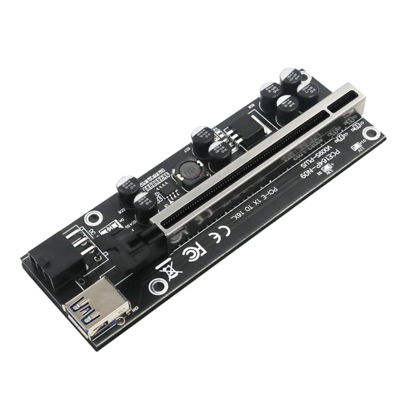 Btsg 6pin Card 15pin PCIE 1X 4X 8X 16x EPCI-E Riser Extender Kawat PCIE USB 3.0 PCI E Riser Gold Graphic Card 6pin Port