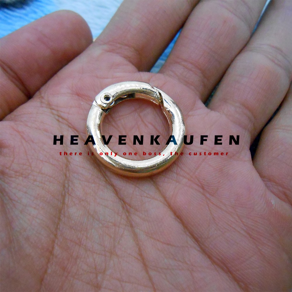 Ring Bulat / Ring O Buka - Tutup Diameter 1,5 cm Tebal 4 mm Gold Muda / Emas Muda