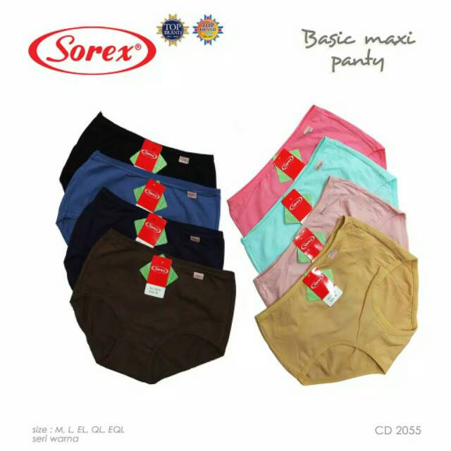 6 Pcs CD Sorex 2055 Maxi Wanita Dewasa | Celana Dalam Perempuan Underwear Pakaian Dalam | Sguna Grosir Setengah Lusinan