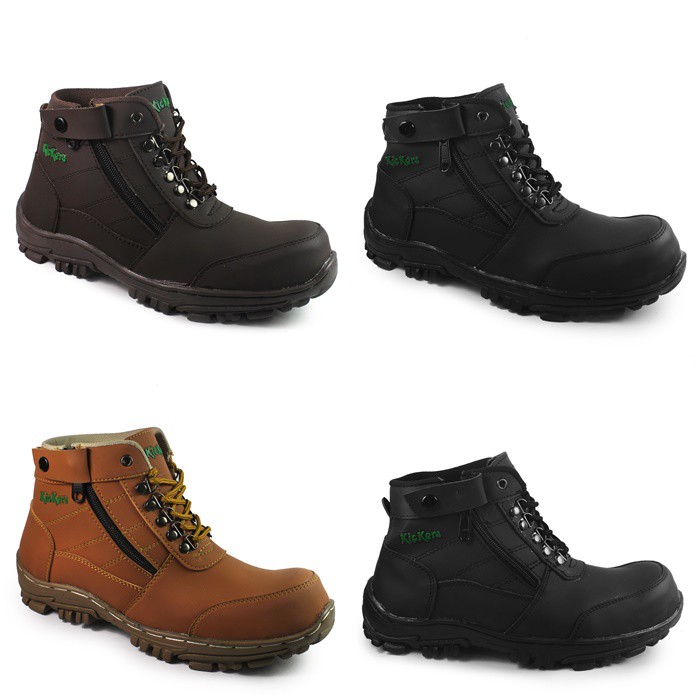 sepatu pria boots safety kickers morisey ujung besi safety