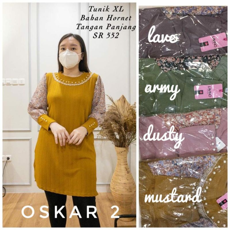 OSKAR 2 TUNIK Matt Kaos Knit Rajut Mix Monalisa, LD 100-110 PJ 88, Fit to XL