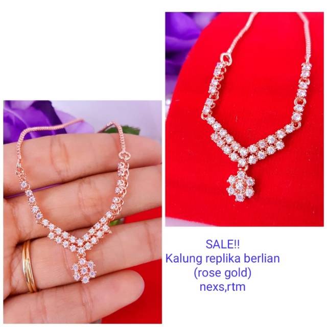 Kalung replika berlian,awet,tahan lama