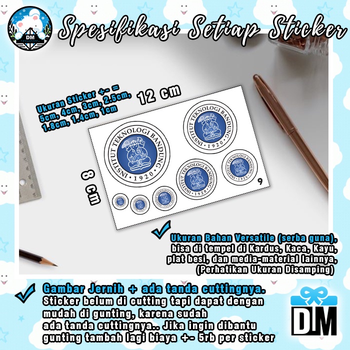 

Sticker Stiker Logo Emblem Universitas ITB UI Unpad Unnes UNPAR UGM UPI Berbagai Ukuran 1-30