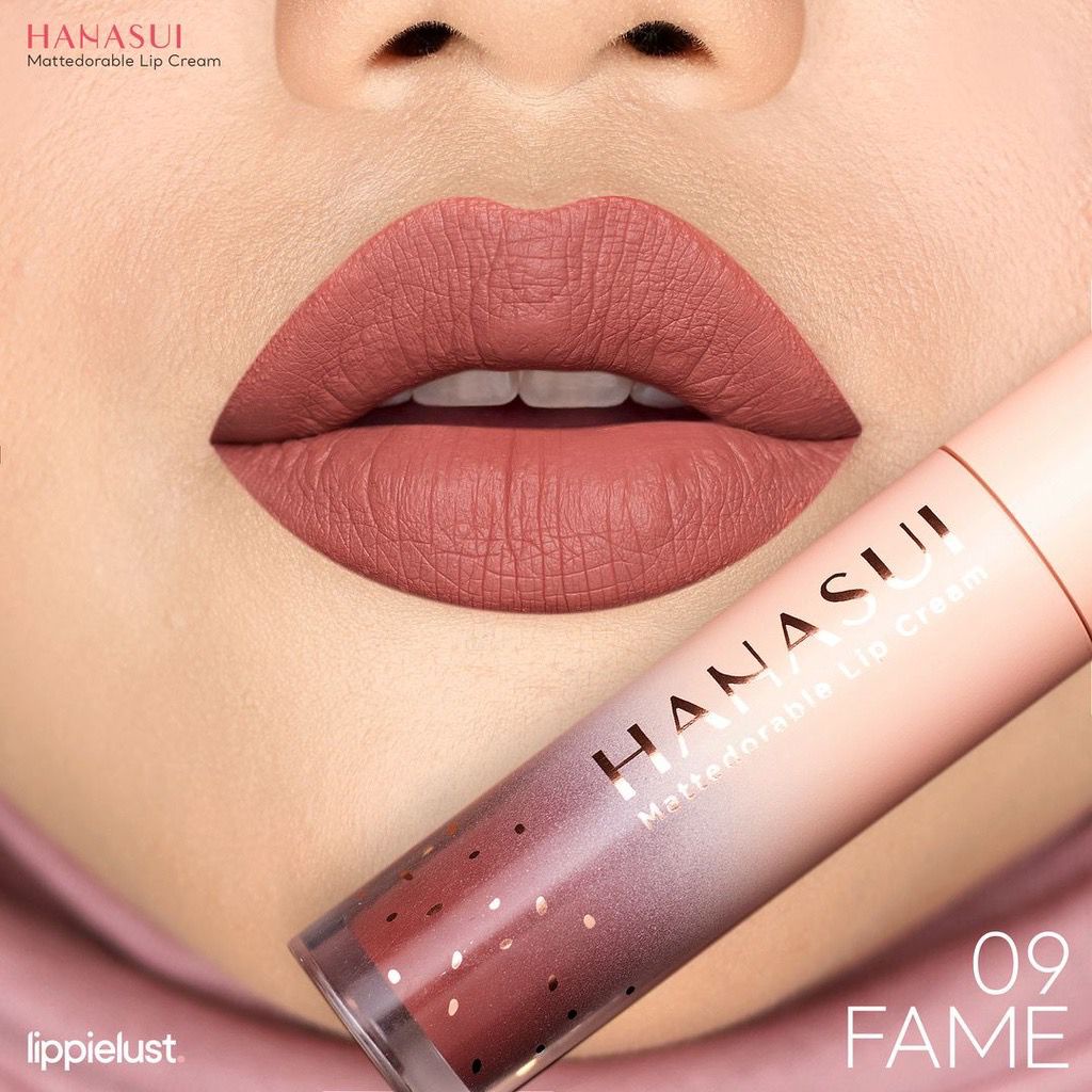 Hanasui Mattedorable Lip Cream | Matte Dorable LipCream Lipstick Cair Mate Hanasui | BOBA EDITION-09 Fame