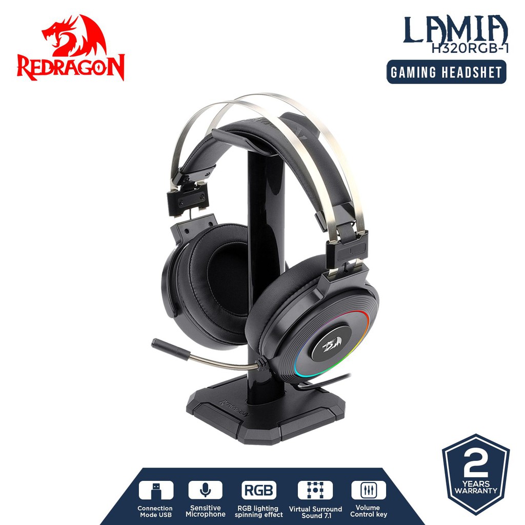 Jual Redragon LAMIA 2 H320RGB-1 Gaming Headset RGB with Stand Indonesia ...