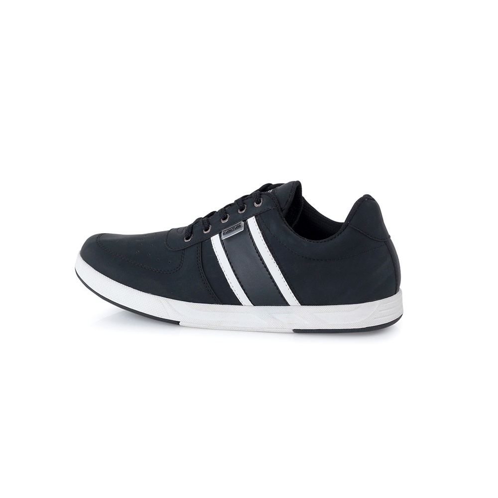 Sepatu Sneakers Pria Hitam Casual Original Snikers untuk Kuliah Sekolah Kerja - Black White