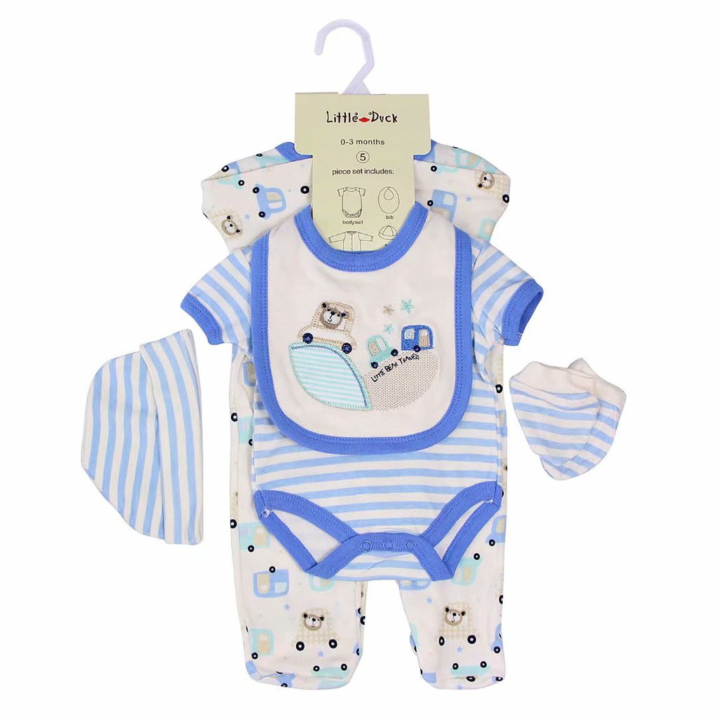 Little Duck 5in1 Long Sleeve Baby Jumper Set / Jumper Bayi / Baju Bayi / Baby Romper / Baby Giftset