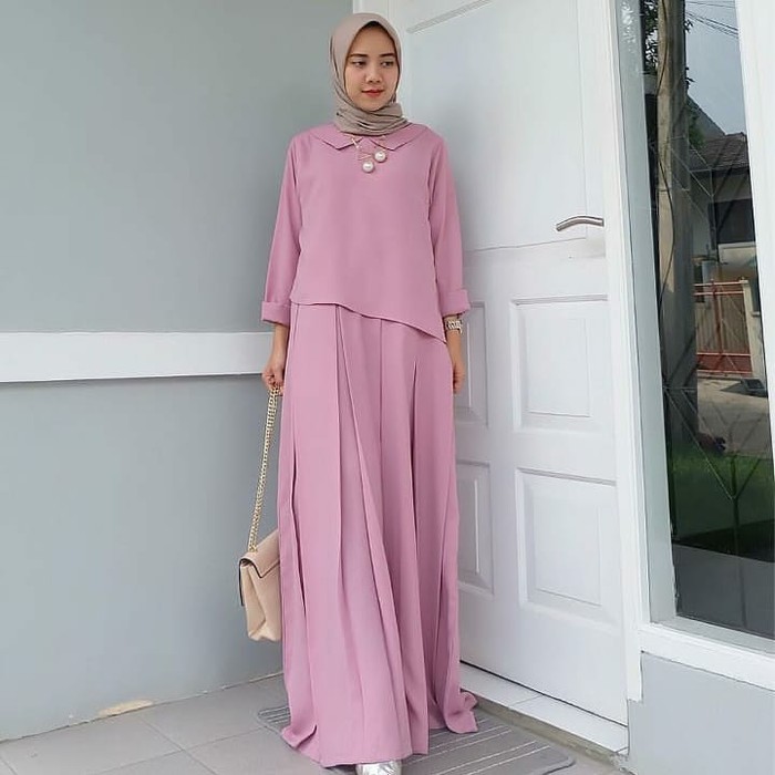GAMIS SYARI ANNAJAH CAPUCCINO 900GR 110 140 ALLSIZE GAMIS SYARI BUSUI CADAR CREPE HQ POLOS MURAH I.