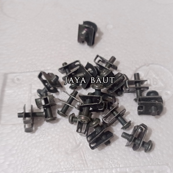 10 Baut Klip Body  Motor Honda Supra Baut Klip Ulir Halus 4x16