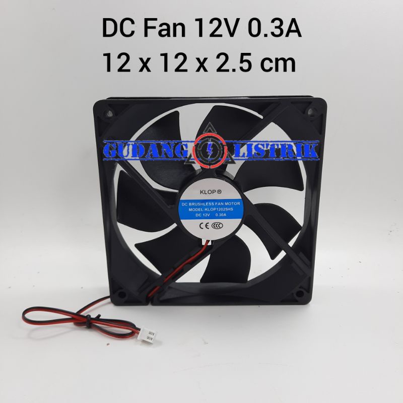 Kipas Angin DC 12V 12cm DC Fan KLOP Pendingin Cooler Fan