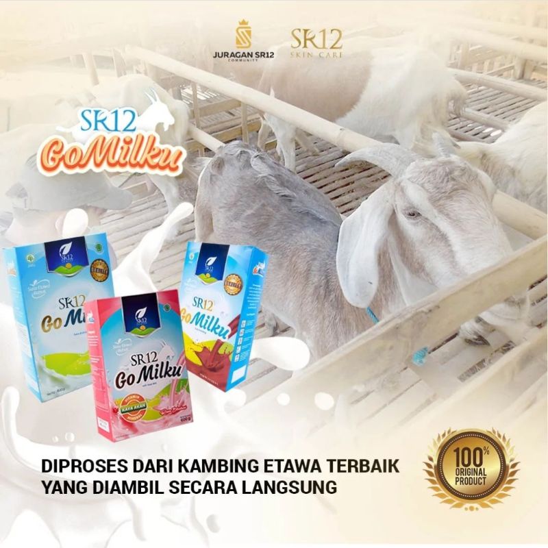 

SUSU KAMBING GOMILKU SR12 / SUSU ETAWA KUALITAS PREMIUM / GOAT MILK SUSU BUBUK TANPA GULA BPOM