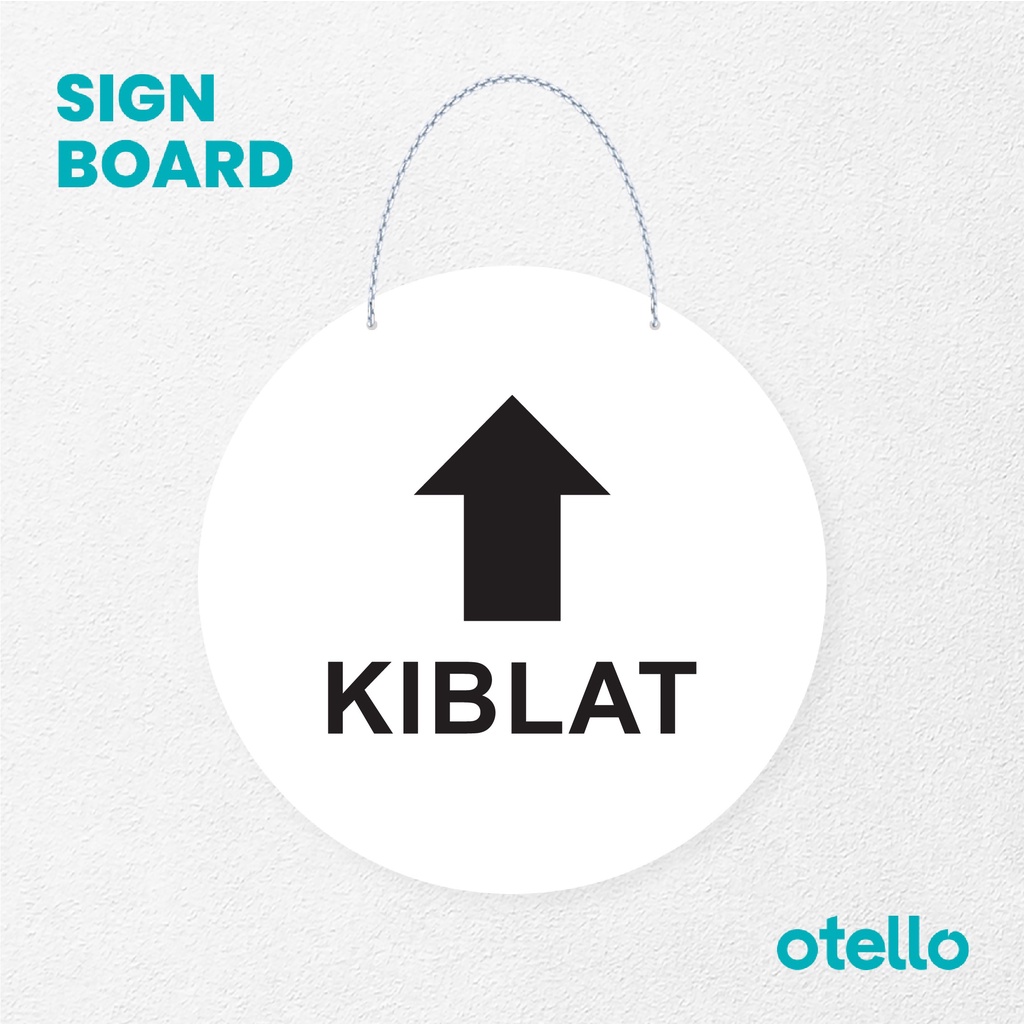 Otello Signage Kiblat Signage Board Acrylic Papan Gantung Label Akrilik Rantai Petunjuk Toko Modern Minimalist Kafe Restoran Kantor Gedung Cafe