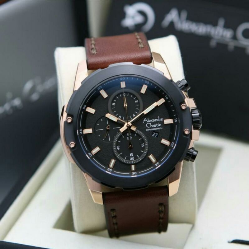 Alexandre Christie AC 6583 original jam tangan pria AC 6583 crono aktif