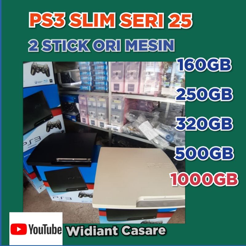 PS3 SLIM SERI 25CFW 2STICK ORI MESIN Segel Void Asli