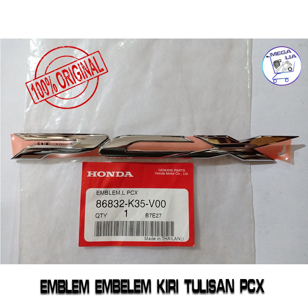 Emblem Embelem Kiri Tulisan PCX ORI Honda 100% 86832-K35-V00