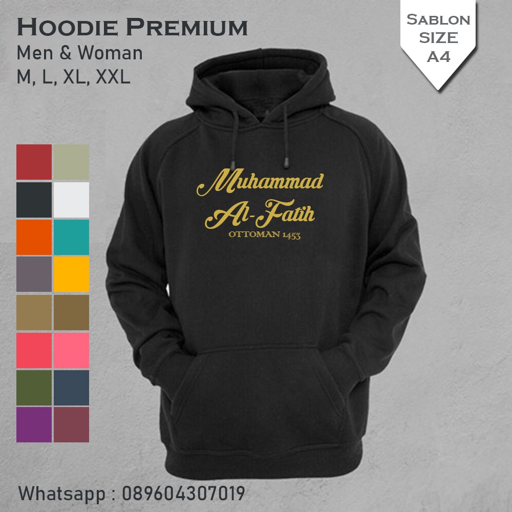 JAKET HOODIE MUHAMMAD AL FATIH HANGAT LEMBUT BERBULU PRIA WANITA KEREN BAHAN PREMIUM