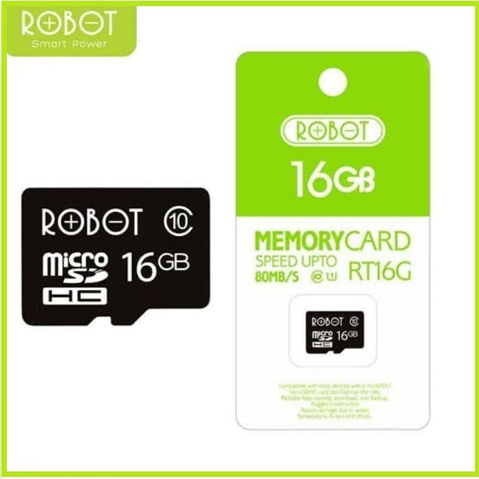 Robot Memory Card 16GB Class 10 Micro SD