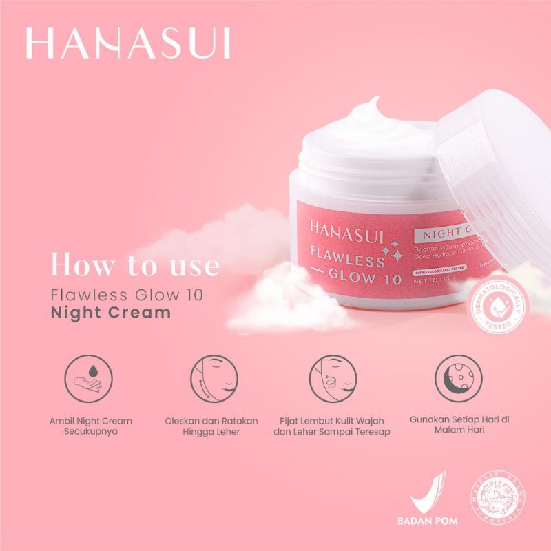 Hanasui Flawless Glow 10 Night Cream 15gr