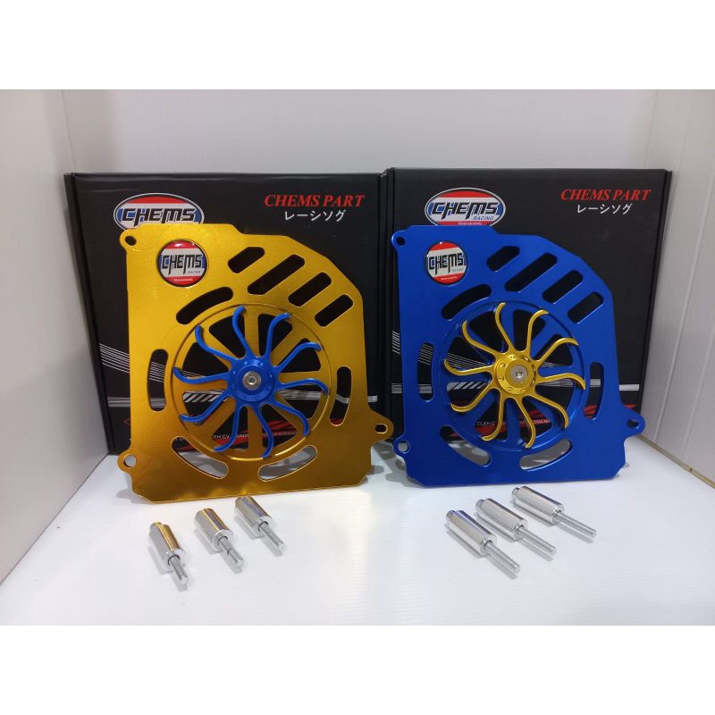 {Chems Racing} Cover Radiator Variasi Cnc Model Kipas Nmax Aerox Lexi Impor, tutup radiator nmax old