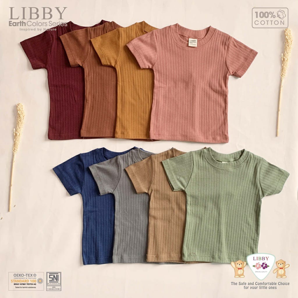 LIBBY Earth Colors Easy Shirt/ Kaos Atasan Bayi Anak Polos Warna