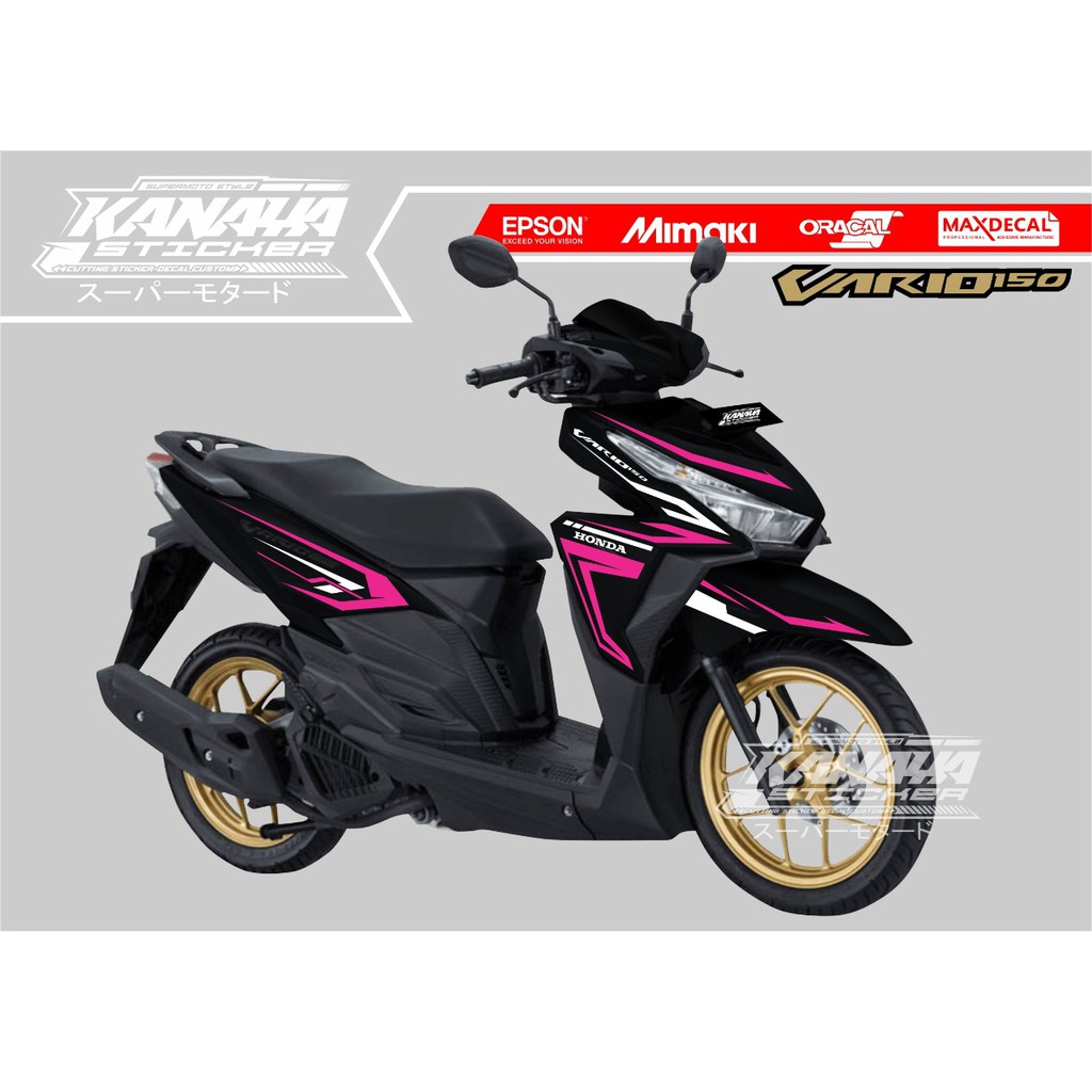 Jual Sticker Cutting Vario 150 Striping Honda Vario 150 Desain Terbaru Warna Pink Kombinasi Putih Indonesia Shopee Indonesia