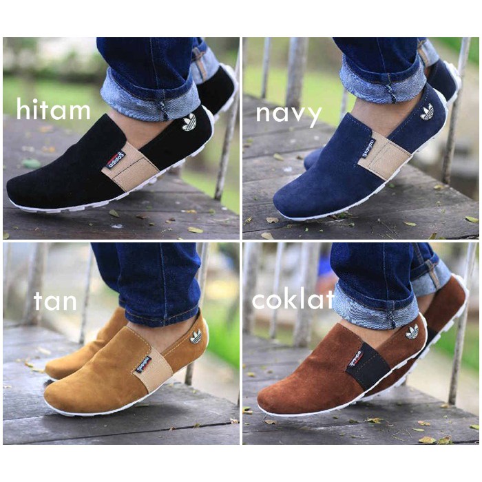 Sepatu Casual Slop Pria Adidas Aseniso Mocasin Loafers Formal Santai Terlaris