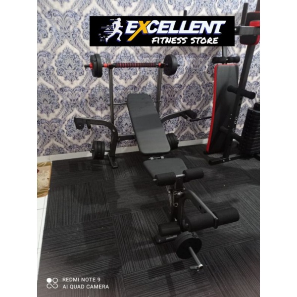 BENCHPRESS BENCH PRESS SET DUMBEL 20KG EXCELLENT FITNES BEBAN