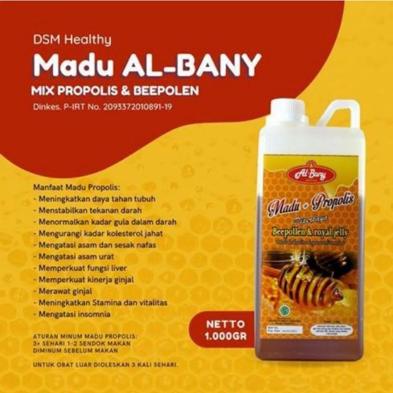 

Albany Madu Plus Propolis | Diperkaya Beepolen Royal Jelly # 1kg