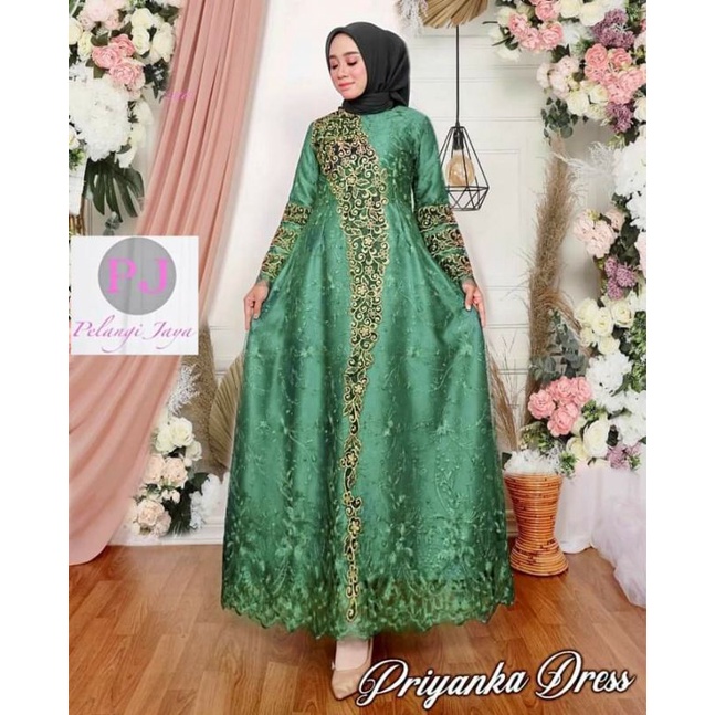 TERBARU'GAMIS PRIANKA DRES/DRES PESTA MEWAH&quot;TILE MUTIARA/ORIGINAL PELANGI JAYA