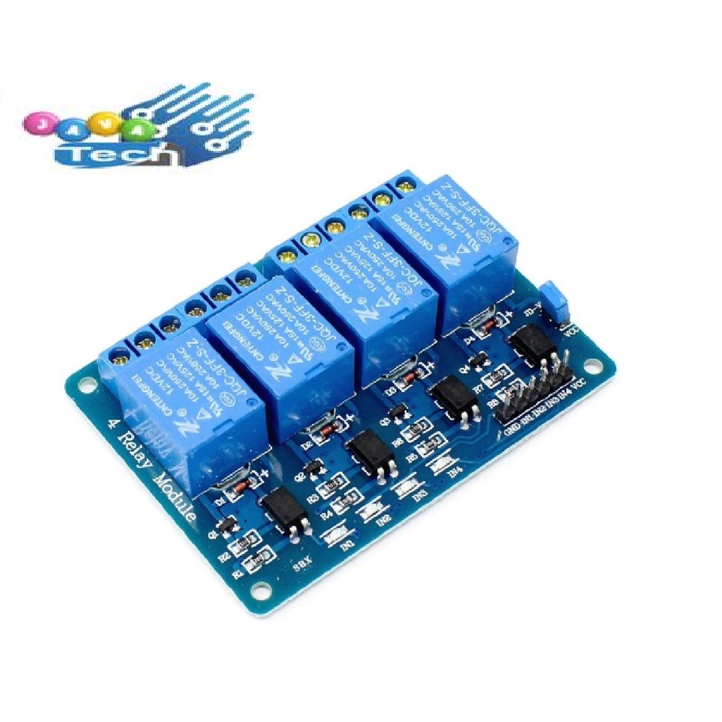 Modul Relay 4 Channel 12V Biru