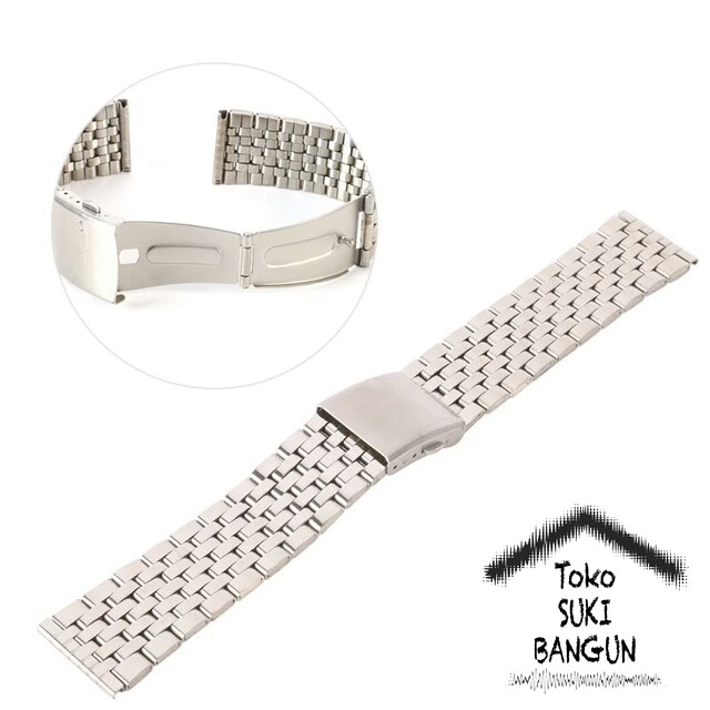 TALI JAM 22mm Rantai Metal Stainless Steel Ringan Watch Strap Band