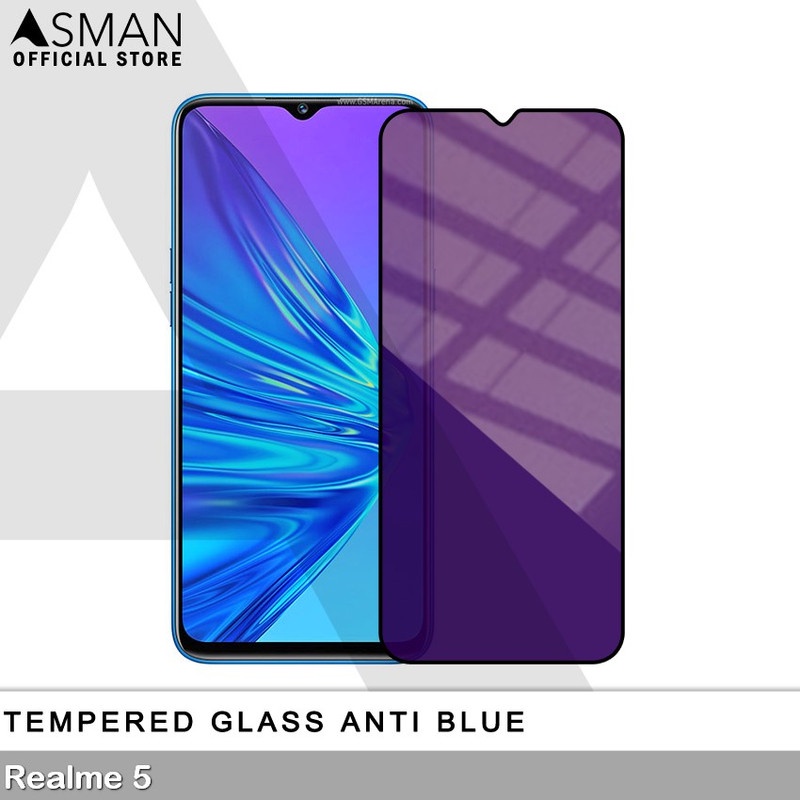 Tempered Glass Blue Light Full Lem Realme 5 Anti Radiasi