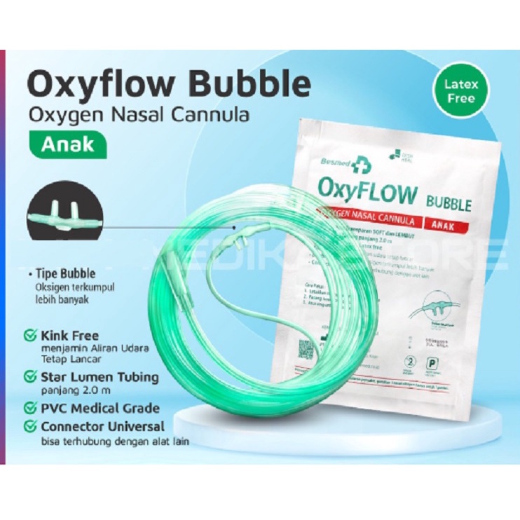 NASAL OXYGEN Cannula  OXYFLOW DEWASA DAN ANAK/ Selang Oksigen / Nasal Oxygen ADULT AXI