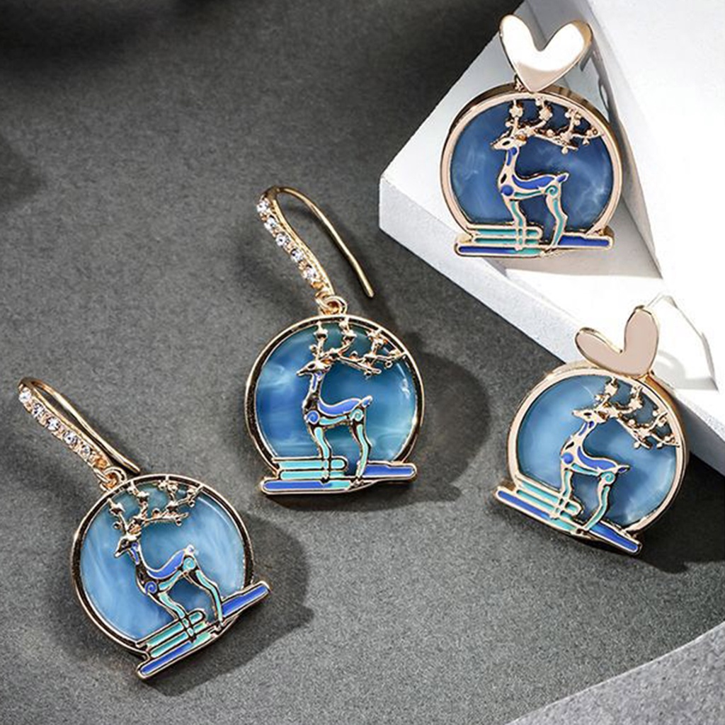 Hu Hu Hu Hu Hu Alat Bantu Pasang Kacamata♡ 1 Pasang Anting Kait Bahan Metal Motif Ikan Gaya China Untuk Wanita